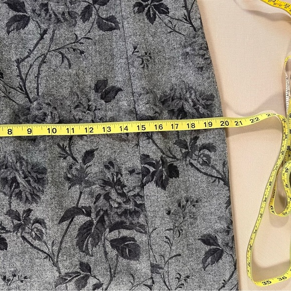Talbots Wool Blend Grey Floral Roses Cowl Neck Sheath Dress Size 12 Classic NWT - Picture 4 of 15